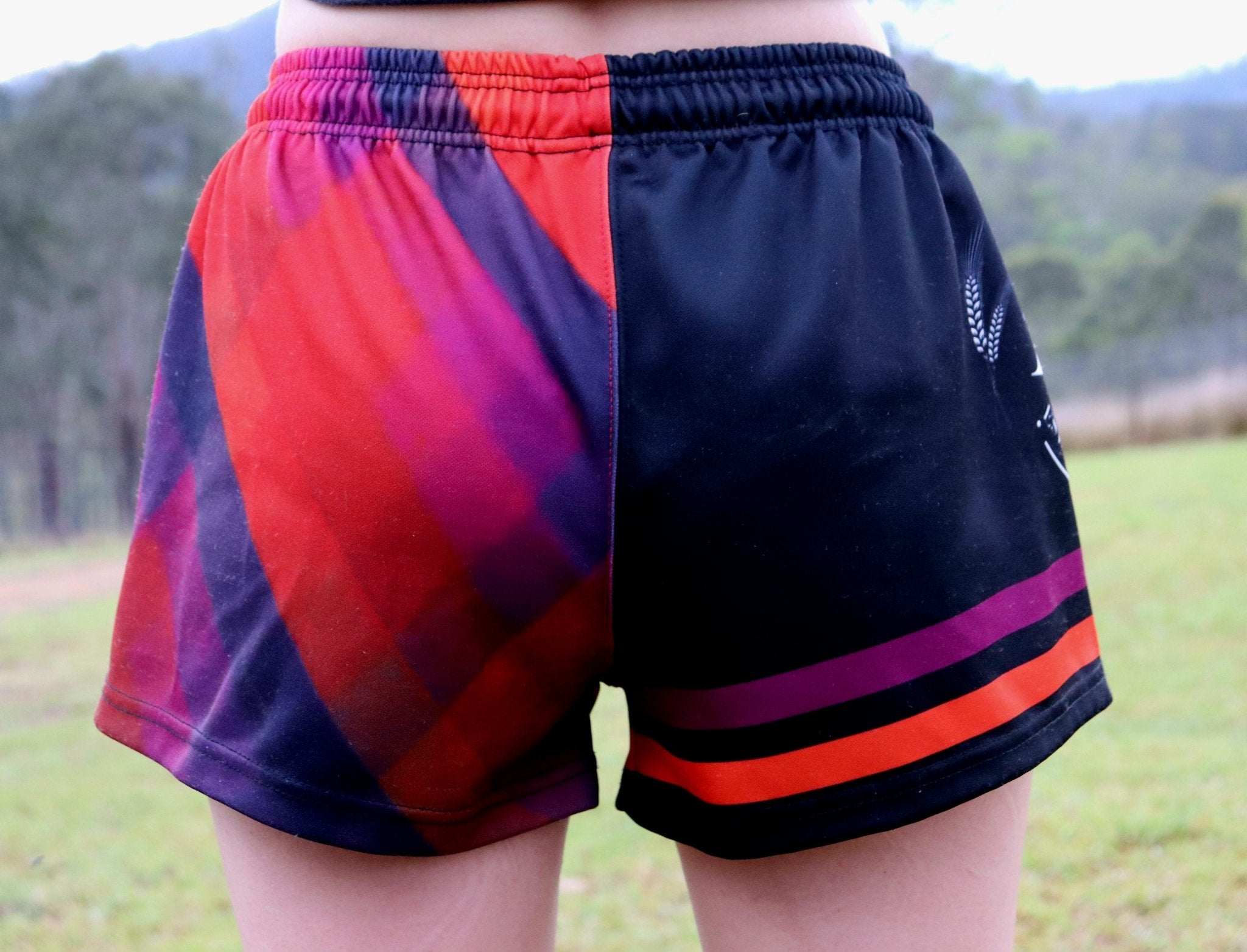 Sunset in Gingham Footy Shorts