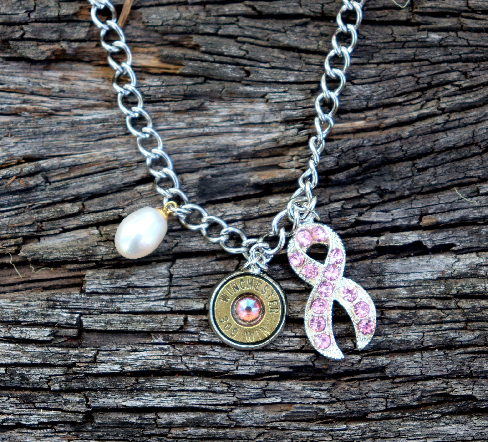 Breast Cancer Awareness Bullet Necklace