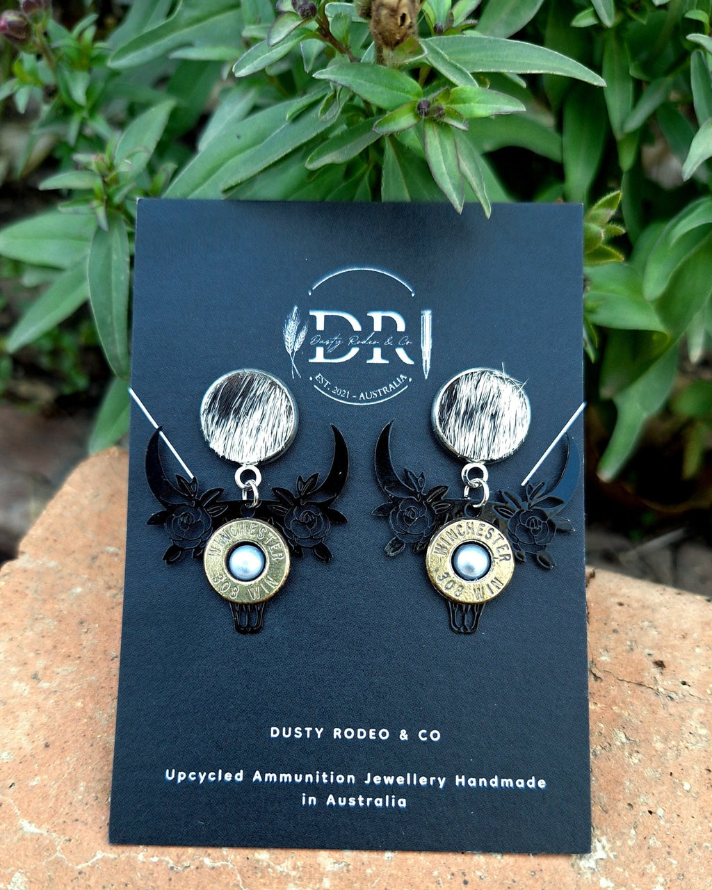 Boho Cow Skull Bullet Dangles